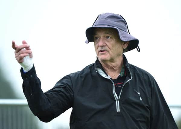 Bill Murray practicing at the range during previews for the Alfred Dunhill Links Championship at The Old Course (Photo: Mark Runnacles/Getty Images)