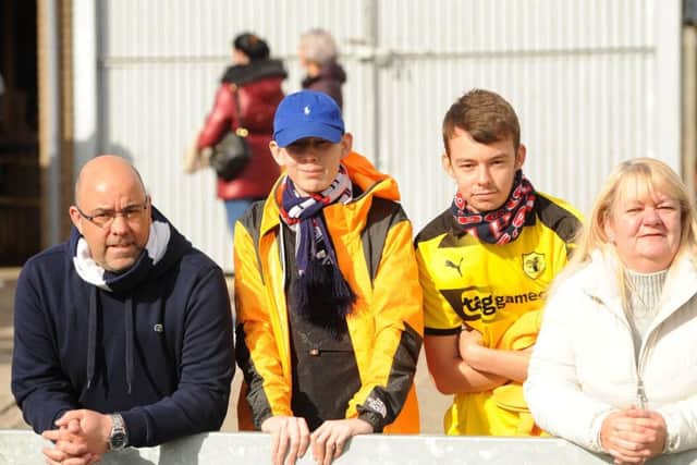 From left, dad Stuart, Lee, his brother Cameron, and mum Michelle, at the Forfar game on Saturday.