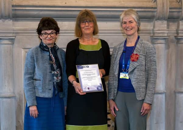 University of St Andrews principal Professor Sally Mapstone and director of Student Services Ailsa Ritchie with Dr Alison Robertson, chairwoman of the Division of Clinical Psychology at the British Psychological Society