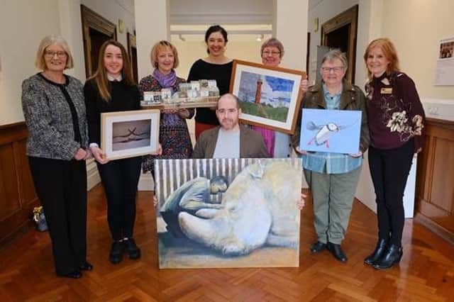 The handover of the 2018 Fife Art Exhibition winning artworks to NHS Fife.