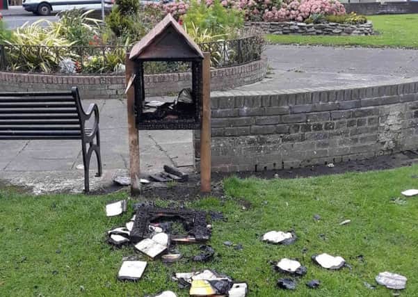The destroyed 'wee library' in Buckhaven.