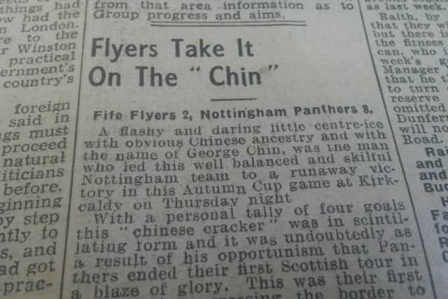 Fife Free Press archive report of 1954 match