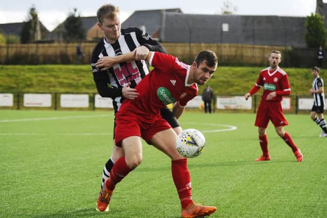 Pic by Alan Murray; 12/10/2019; Dunipace FC v Glenrothes FC; Denny, Falkirk; Westfield Park, Townhouse Street, FK6 5DW; Falkirk District; Scotland; 

1st half
