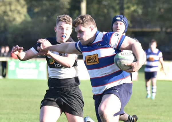 Ryan Hood powering over for Howe's fourth try. Pic by Chris Reekie.