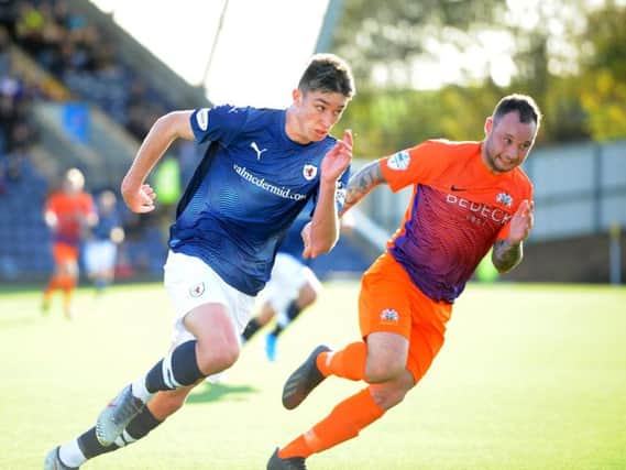 Kieron Bowie gave the Glenavon defence a torrid time on Saturday. Pic: Fife Photo Agency