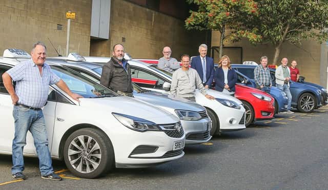 Kirkcaldy taxi operators with Cllr. Carol Lindsay and Tom Henderson, Fleet Operations