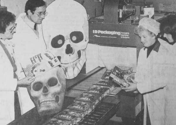 The 1982 launch of Skullcrushers at Alma Confectionery