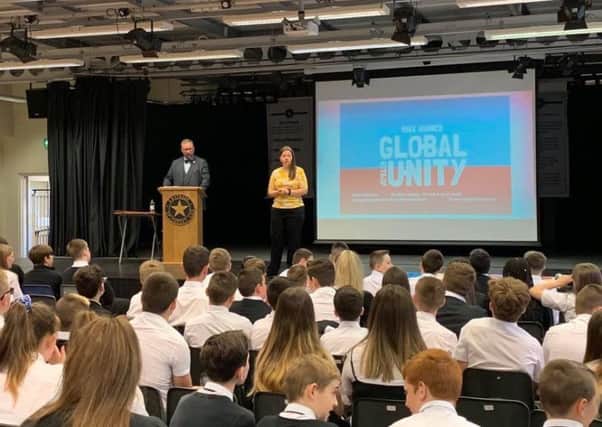 Mike Haines has been touring schools to talk to pupils about the importance of standing up against hate and coming together through unity to defeat extremism.