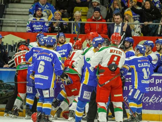 Action from a Fife Flyers v Cardiff Devils match last season. Pic: Jill McFarlane
