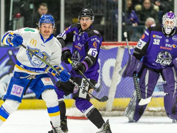 Chase Schaber in action during last night's game at Glasgow Clan. Pic: Al Goold