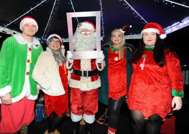 Santa and his little helpers at the festive lights switch on in Kirkcaldy. Pic: Fife Photo Agency.