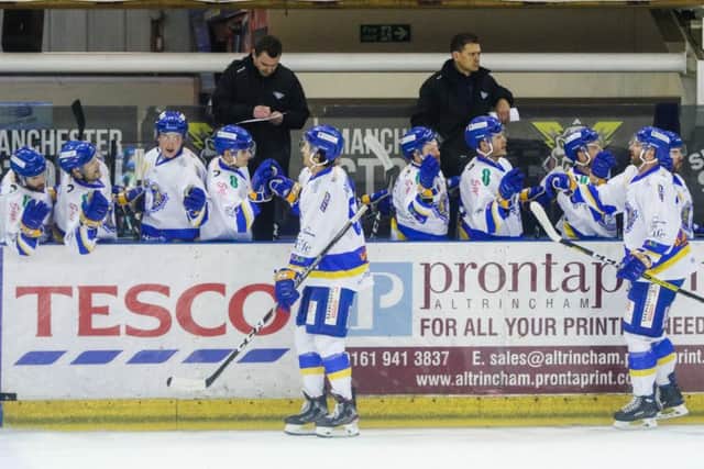 Fife Flyers score at Manchester Storm (Pic: Dean Rose)