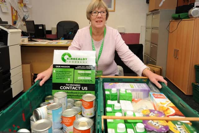 Joyce Leggate from Kirkcaldy Foodbank.  Pic: Fife Photo Agency