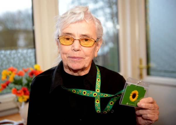 Elizabeth Auchterlonie from Kirkcaldy with her lanyard. Pic: George McLuskie.