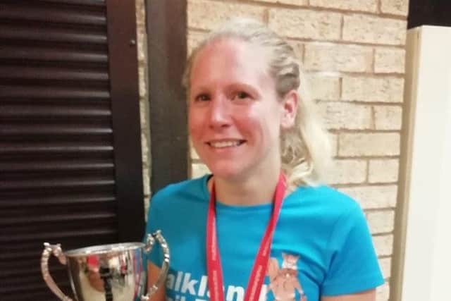 Hailey Marshall winner of the Women's race at the Stuart Duncan Memorial 5k in Glenrothes