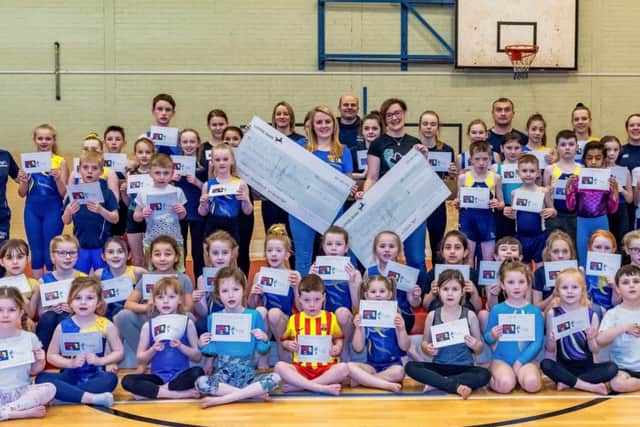 Kirkcaldy Gymnastics Club raised a fantastic £2318.40  which was split between Megan's Journey and Love Oliver.  Kelly Clarkson from Megans Journey and Jennifer Gill from Love Oliver visited a training session recently to learn more from the gymnasts and thank them in person. Pic: John Pow.